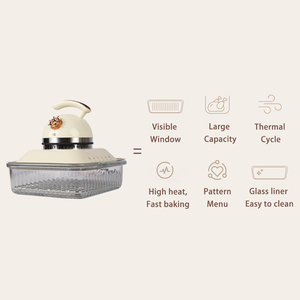 Friteuse électrique de cuisine domestique moderne grande capacité cuisson sans huile <span class=keywords><strong>four</strong></span> en verre antiadhésif Visible voiture/hôtel-friendly - Product Image 4