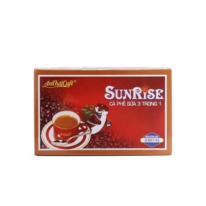 เมล็ดกาแฟคั่วเกรด AA 3 in 1ผสมจากเวียดนามรสชาติกลมกล่อมพร้อมกล่องใส่น้ำตาล