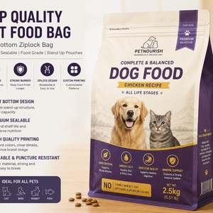 Top Quality Pet Food <b>Bag</b> Flat Bottom Ziplock <b>Bag</b> Customizable Patterns <b>Vacuum</b> Sealable Food Grade Stand up Pouches - Product Image 1