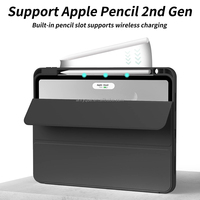 Pour iPad Pro 11 pouces étui 4ème/3ème/2ème/1ère génération 2022 2021 2020 2018 avec porte-crayon coque arrière transparente veille automatique
