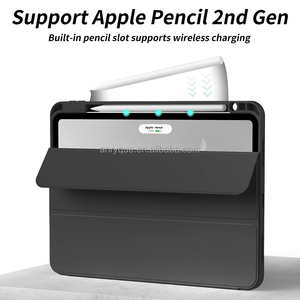Pour <span class=keywords><strong>iPad</strong></span> <span class=keywords><strong>Pro</strong></span> <span class=keywords><strong>11</strong></span> <span class=keywords><strong>pouces</strong></span> étui 4ème/3ème/2ème/1ère <span class=keywords><strong>génération</strong></span> 2022 2021 2020 2018 avec porte-crayon coque arrière transparente veille automatique - Product Image 2