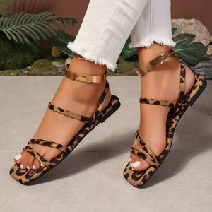 Sandales d'été pour femmes, style bohème ethnique, semelle souple, talons bas, confortables, antidérapantes, chaussures de plage décontractées, Sandalias De Mujer - Product Image 3