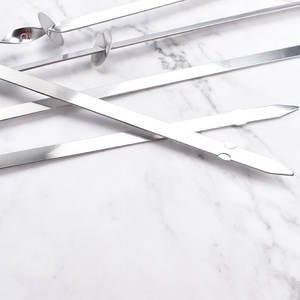 Barbecue avec manche en <span class=keywords><strong>bois</strong></span> pièces 1 pièce de <span class=keywords><strong>50</strong></span> <span class=keywords><strong>cm</strong></span> de long, en acier inoxydable, 5 brochettes de kebab, BBQ - Product Image 4