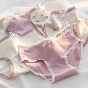 Bragas de algodón con estampado de amor bonitas para mujer, 5 uds., lote de calzoncillos suaves transpirables, lencería femenina Sexy con logotipo en la cintura - Product Image 2