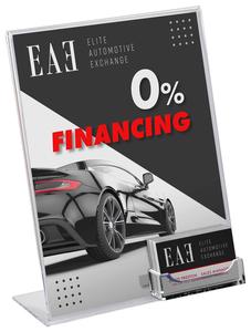 Tùy Chỉnh Màn Hình Máy Tính Để Bàn Nghiêng Lại Dấu Hiệu Acrylic Với Pocket Cho Chủ Thẻ Kinh Doanh - Product Image 3