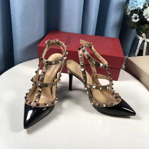 Borchia <span class=keywords><strong>tacchi</strong></span> alti da donna primavera nuova fibbia a una linea tacco sottile a punta stile fata sandali <span class=keywords><strong>arancioni</strong></span> estivi - Product Image 4