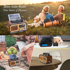 Haut-parleur bluetooth solaire avec radio Fm Solar Am Fm Retro Radio bluetooth Speaker Radio solaire portable Radio à énergie solaire - Product Image 5