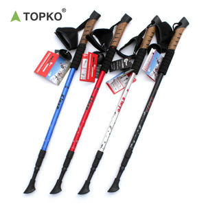 TOPKO Canne <span class=keywords><strong>pliable</strong></span> en liège et aluminium avec LOGO personnalisé Canne <span class=keywords><strong>télescopique</strong></span> antidérapante <span class=keywords><strong>Bâton</strong></span> <span class=keywords><strong>de</strong></span> <span class=keywords><strong>marche</strong></span> pour trekking - Product Image 1