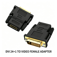 Adaptateur Vidéo DVI-D 24+1 Mâle-Femelle Plaqué Or 1080P Bidirectionnel Connecteur HD pour Ordinateur de Jeu Neuf Carte Graphique PC
