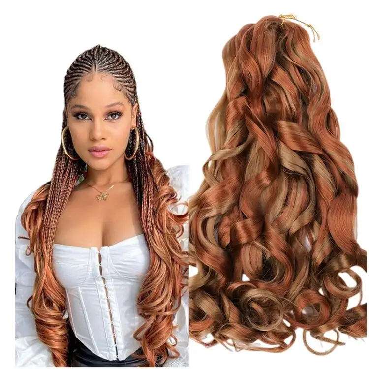 Loose Wave Ponystyle Crochet Braids Hair Spiral French Curl Synthetic Curly Hair Braiding