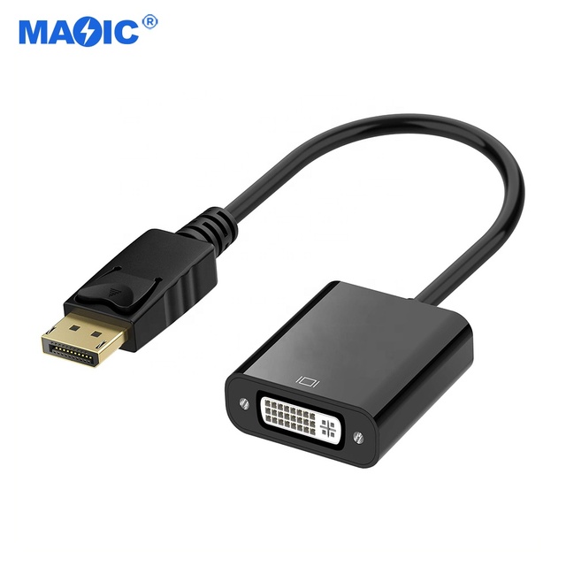 Display Port to DVI Male-Female Converter Cable with PVC Jacket for Monitor-1080p Gold Plated