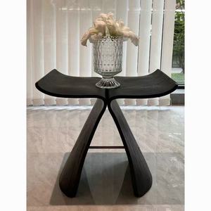 <span class=keywords><strong>Taburete</strong></span> de Madera Maciza Estilo Europeo con Diseño de <span class=keywords><strong>Mariposa</strong></span> - <span class=keywords><strong>Taburete</strong></span> Multiusos para Cambiar Zapatos, Ideal para Sala de Estar Estilo Instagram - Product Image 4