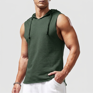 Custom Sleeveless Hoodie Wholesale Gym Tank Hoodie Athletic Workout Pullover Fitness Training Vest OEM ODM Private <b>Label</b> - Product Image 4