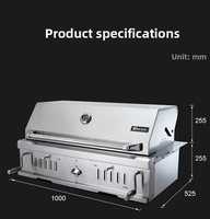 Barbecue au charbon de bois en acier inoxydable, style argentin, parrilla, rôtissoire multifonction pour la cuisine en plein air
