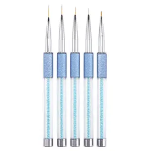 1 unidade caneta desenho de unhas 5mm/7mm/9mm/12mm/15mm dicas de pincel de cabelo de nylon DIY UV pincéis de delineador de unhas