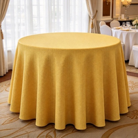 Nappe ronde moderne imprimée de luxe en tissu tissé, lavable, texture lin naturel, pour salle à manger, banquets et décoration d'événements