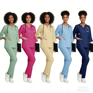 Unisex <b>Scrub</b> Suit Set Moisture Wicking Quick Dry Medical Uniform For Hospital Use S XXL - Product Image 1