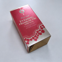 Boîte en carton pliable à rabat inversé avec logo personnalisé imprimé, vernis sélectif UV, emballage plat, recyclable, pour la vente au détail de compléments vitaminiques
