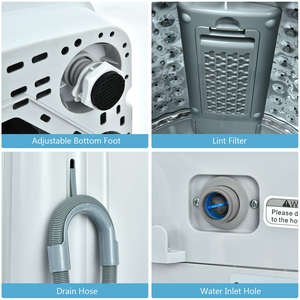 Mini Lave-linge Électrique Portable avec Essoreuse, Style Enfant, en Plastique, Nettoyage Automatique pour Hôtels et Foyers (Version Anglaise) - Product Image 5