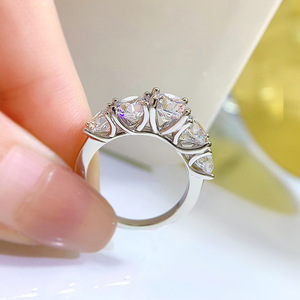 Factory Wholesale Cut 1.8ct VVS GRA Moissanite Prong <b>Set</b> Eternity Band <b>Ring</b> 14K Gold Filled Trendy Anti Tarnish Jewelry for - Product Image 2