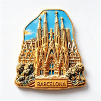 Aimant de réfrigérateur personnalisé en polyrésine 3D, monument de Barcelone, Espagne, souvenir touristique, aimant de réfrigérateur, décoration de la maison, cadeau