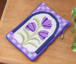 14 CT Trắng needlepoint trống vải handmade hình vuông hoa phong cách Twist Interlock 10/12/13/14/18 lưới tùy chỉnh in ấn - Product Image 1