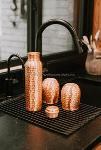 New Design Copper Hammered Water Bottle BPA-Free Handmade Enamel Printed Sport <b>Drinkware</b> for Travel Direct Advantage - Product Image 3