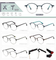Bajo MOQ Diseño de moda Nuevas gafas Marco óptico de metal Gafas de bloqueo de luz azul Monturas de gafas redondas para Miopía