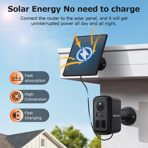 Sistema de Seguridad Inteligente para el Hogar SECTEC, <span class=keywords><strong>Mini</strong></span> Cámara de Vigilancia CCTV <span class=keywords><strong>con</strong></span> <span class=keywords><strong>Tarjeta</strong></span> <span class=keywords><strong>SIM</strong></span> 4G, Impermeable, <span class=keywords><strong>con</strong></span> Energía Solar, Visión Nocturna Inalámbrica, WIFI - Product Image 2
