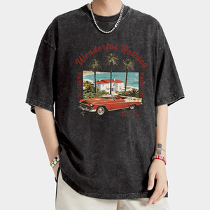 Camisetas de Verano para <span class=keywords><strong>Hombre</strong></span>, Estilo Retro, Lavadas, de Corte Holgado, Personalizadas OEM/ODM, Manga Corta, Estilo Urbano - Product Image 4