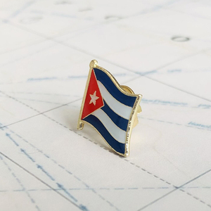 Broche en émail métallique époxy cristal drapeau national de Cuba, collection de souvenirs, cadeaux, accessoires pour revers de veste - Product Image 2