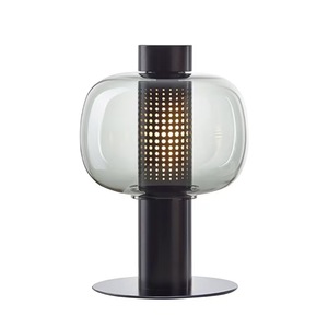 <span class=keywords><strong>Lampe</strong></span> <span class=keywords><strong>de</strong></span> <span class=keywords><strong>table</strong></span> en <span class=keywords><strong>verre</strong></span> nordique traditionnelle, base en métal noir, LED à intensité variable, alimentation AC, lumière chaude 3000K, <span class=keywords><strong>lampe</strong></span> <span class=keywords><strong>de</strong></span> chevet extérieure - Product Image 1