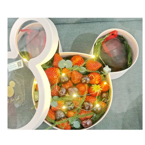 Custom Lovely Mickey Mouse Shaped flower and chocolate gift packaging paper boxes for fruit