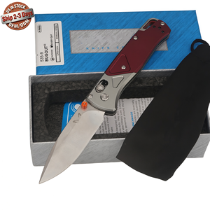 Cuchillo Plegable para Camping Tredknix BM535-9 Rojo, Hoja de Acero S30V con Punta Plana, Mango de Aleación de Aluminio, Grado Industrial - Product Image 1