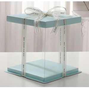 Wholesale Custom Blue Cake <b>Box</b> Packaging Clear Cake Boxes Transparentes Hot Sale Products - Product Image 2