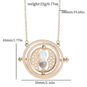 Collier sablier retournable du temps plaqué or, inspiré du film <span class=keywords><strong>Harry</strong></span> <span class=keywords><strong>Potter</strong></span>, tendance et très prisé - Product Image 4