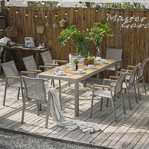 Tavolo da Pranzo <span class=keywords><strong>Quadrato</strong></span> Moderno in Alluminio Impermeabile di Lusso per Esterni e <span class=keywords><strong>Soggiorno</strong></span> - Product Image 3