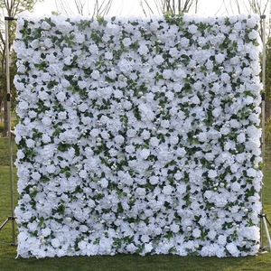 Mur de fleurs 3D enroulable à stabilité accrue pour décoration de mariage, intérieur et extérieur - Product Image 4