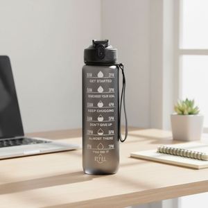 2026 Customized Logo 1L 32Oz Fancy Plastic Water Bottle With Silicone Straw and Handle for Promotion - Product Image 3