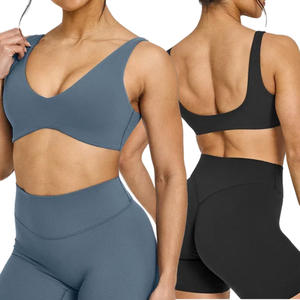 Custom Simple Front Logo Activewear Manufacturers Breathable Yoga High Quality Sportswear Fabric Gym Sports <b>Bra</b> - Product Image 1