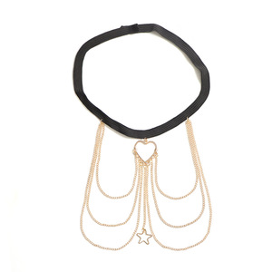 Heart Shape Zinc Alloy Body <b>Chain</b> With Star Pendant For Women Beach Wear Spring 2025 - Product Image 5