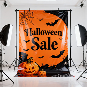 ملصق محمول مطبوع حسب الطلب لترويج المعرض ، ملصق معلق للتصوير الفوتوغرافي ، استوديو خلفية مقاومة للماء ومقاومة للأشعة تحت البنفسجية - Product Image 1