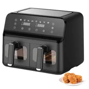 Nouveau Design 8 Menus de cuisson prédéfinis double panier avec 2 paniers à friture indépendants 8l double panier friteuse à Air