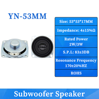 Speaker Subwoofer Multimedia OEM Persegi 53MM 53x17MM 4Ohm 3W, Kustomisasi Speaker Audio Bluetooth, Komponen Akustik, ROHS