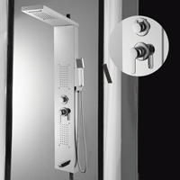 Douche de luxe à vente chaude, moderne, intelligente, avec affichage de la température LED, panneau de douche SPA, ensemble de douche à jets dorsaux pour hôtel et maison