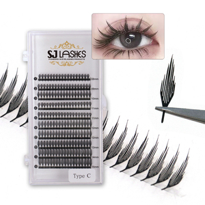 Extensions de cils vegan faites à la main de qualité supérieure en gros, noir mat 05 07 <span class=keywords><strong>volume</strong></span> 8-25 mm, extensions de cils anime - Product Image 5