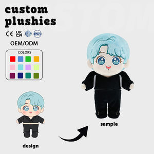 Nouvelle <span class=keywords><strong>poupée</strong></span> en peluche personnalisée avec des conceptions personnelles taille personnalisée avec divers costumes pour les fans d'artistes Plushie Service d'échantillon rapide personnalisé - Product Image 1