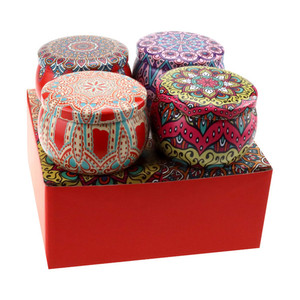 Cross-border source plant-based soybean wax dried flower scented <b>candles</b>, bedroom couple Christmas <b>candle</b> <b>set</b> (4 pieces) - Product Image 5