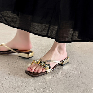 Zapatos Planos de Mujer de Talla Grande con Punta Cuadrada, Estilo Coreano, Transpirables, de Cuero, con Tacón Bajo y Grueso, Color Sólido y Brillantes - Product Image 3