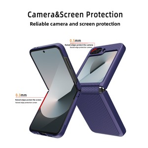 โรงงานฮวนมินขายตรง: เคสโทรศัพท์แบบพับได้สำหรับ Samsung Z Flip 6 ป้องกันเต็มรูปแบบ สีพื้น เรียบง่าย ทันสมัย - Product Image 2